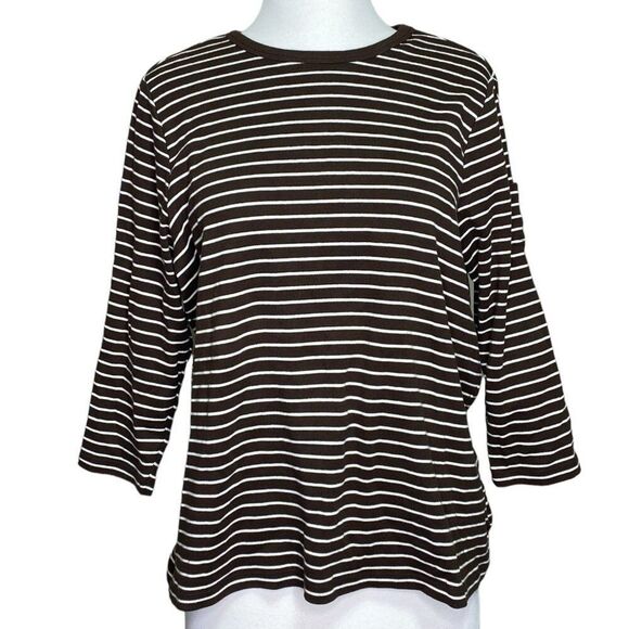 Lauren Ralph Lauren Plus Size Top 1X Stripe - Picture 1 of 5